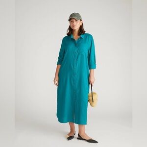 NWT Universal Standard - Odeon Linen Shirtdress - Aurora Green - Small 14/16